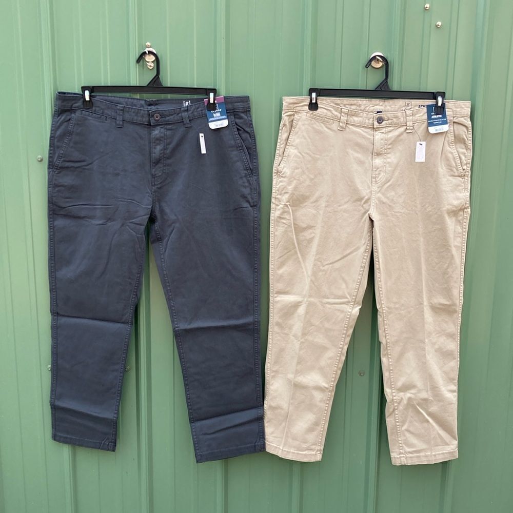 Men's Athletic Fit Straight Chino Pants 2-Pack Size 40 X 30